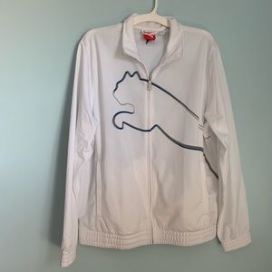 Puma white zip up jacket size large